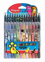 Set coloriaj Maped Color'Peps Monsters cu 15 creioane colorate si 12 carioci