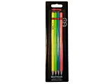 Set 4 creioane lemn HB neon/metalizat/ standard