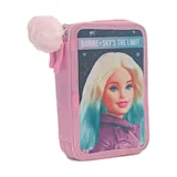 Penar neechipat cu 3 fermoare Barbie, 3 compartimente, 21x14x6.5 cm, Multicolor