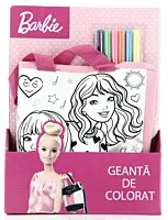 Geanta de colorat cu 6 markere lavabile Barbie, Multicolor