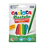 Set 12 creioane plastifiate Carioca Plastello, Multicolor
