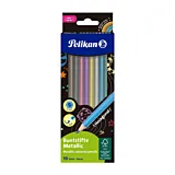 Set 10 creioane colorate metalizate Pelikan, Multicolor
