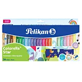 Set 24 carioci si sablon Pelikan Colorella Star C302, 18 intense + 6 pastel, Multicolor