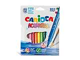 Set 12 carioci cu varf de pensule Carioca Acquarell, 3 mm, Multicolor