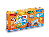 Set 8 cutii plastilina Baby Dough Carioca, 75 g/cutie, Multicolor