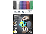Set 6 markere cu vopsea acrilica Schneider Paint-It 310, 2 mm, Multicolor