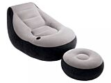 Set gonflabil Ultra Lounge Chair&Ottoman, vinil, 99x130x76cm, Gri/Negru