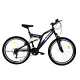 Bicicleta de munte 26" R2649A Full Suspension Rich, Negru/Albastru