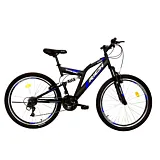 Bicicleta MTB Carpat Rich R2649A Full Suspension, otel, 26", Negru/Albastru