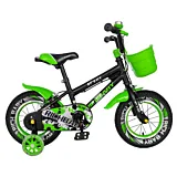 Bicicleta copii Rich Baby R1203A, otel, 12", Negru/Verde