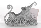 Ornament saniuta cu sclipici Regency, 11x7 cm, Argintiu