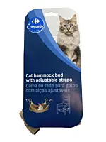 Hamac pentru pisici cu curele reglabile Carrefour Companino, bumbac/poliester, 41x45 cm, Taupe