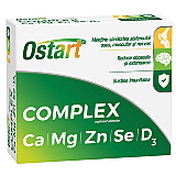 Supliment alimentar Ostart Complex Ca+Mg+Zn+Se+D3, 20 comprimate filmate