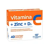 Vitamina C+Zn+D3, Fiterman 40 comprimate masticabile