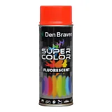 Spray retus vopsea cu efect fluorescent Den Braven Super Color, 400 ml, Rosu orange