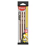 Set 3 creioane HB cu guma Maped, Negru