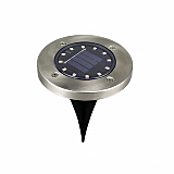 Lampa solara disc cu 12 becuri LED, 11.5 cm, Negru/Argintiu