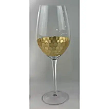 Pahar vin cu model fagure, 550 ml, Transparent/Auriu
