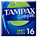 Tampoane Compak Super cu aplicator Tampax, 16bucati