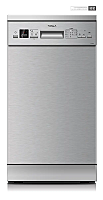 Masina de spalat vase Tesla WD490MX, 10 seturi, 7 programe, clasa E, control electronic, 45 cm, Inox