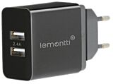 Incarcator retea Lemontti, 2 X USB, 2.4 A
