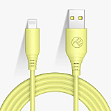 Cablu silicon Tellur USB to Lightning, 3A, 1m, galben