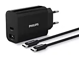 Incarcator retea de perete Philips DLP2621C/12, USB, 30 W, Negru + Cablu