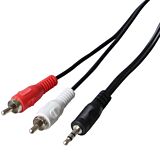Cablu audio 2 x RCA Poss PSAUD05, 1.5 m, Negru