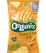 Organix - snack ecologic (bio) din porumb cu branza si patrunjel, 4x15g, 10+