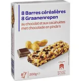 Batoane cu cereale, ciocolata & arahide Carrefour 200 g