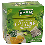 Ceai Belin Verde cu Lemongrass, 20 plicuri, 40g
