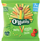 Sticksuri din porumb cu legume Organix Bio, +7 luni, 15g