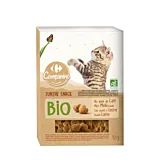 Snack pisici Carrefour Bio, cu gust de lapte, Junior, 50g