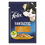 Hrana umeda pentru pisici Felix Fantastic Pui in Aspic, 85g