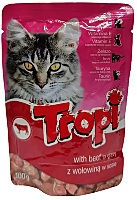 Hrana umeda completa Tropi pentru pisici adulte, cu vita, 100 g