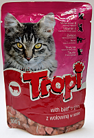 Hrana umeda completa Tropi pentru pisici adulte, cu vita, 100 g