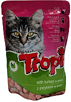 Hrana umeda pentru pisici Tropi pentru pisici adulte, cu curcan, 100 g