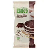 Rondele bio de orez Carrefour Bio cu ciocolata neagra 136 g