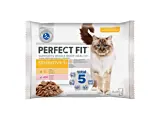Hrana umeda pentru pisici Perfect Fit cu pui si somon, pentru pisici sensibile adulte, 4x85g