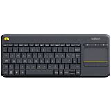 Tastatura Wireless K400  Logitech Plus Dark, Touchpad, USB, Negru