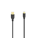 Hama Cablu USB-C "Flexi-Slim", USB 2.0, 480 Mbit / s, negru, 0.75 m