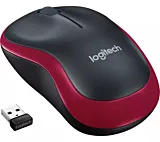 Mouse wireless Logitech M185, Negru / Rosu
