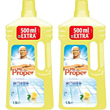 Detergent universal pentru podele Mr Proper Lemon, 2 x 1.5 L
