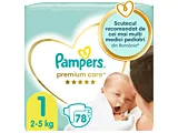 Scutece Pampers Premium Care, nr.1, nou nascut, 2-5kg, 78 bucati