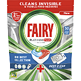 Detergent Fairy Platinum Plus Deep Clean pentru masina de spalat vase, 50 spalari