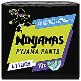 Scutece-chilotel pentru noapte Ninjamas pentru baietei, 4-7 ani, 17-30 kg, 10 buc