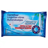 Servetele umede Carrefour Expert, pentru geamuri 3 in 1, anti-urme 20 bucati/pachet