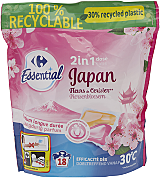 Detergent de rufe capsule duo Carrefour Essential Japan, 18 spalari, 441 ml