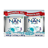 Pachet lapte pentru copii de varsta mica Nestle Nan Optipro 3 HMO, de la 1 an, 2x800g