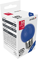 Bec LED G45 Avide, E27, 30 lumen, 1 W, Albastru
